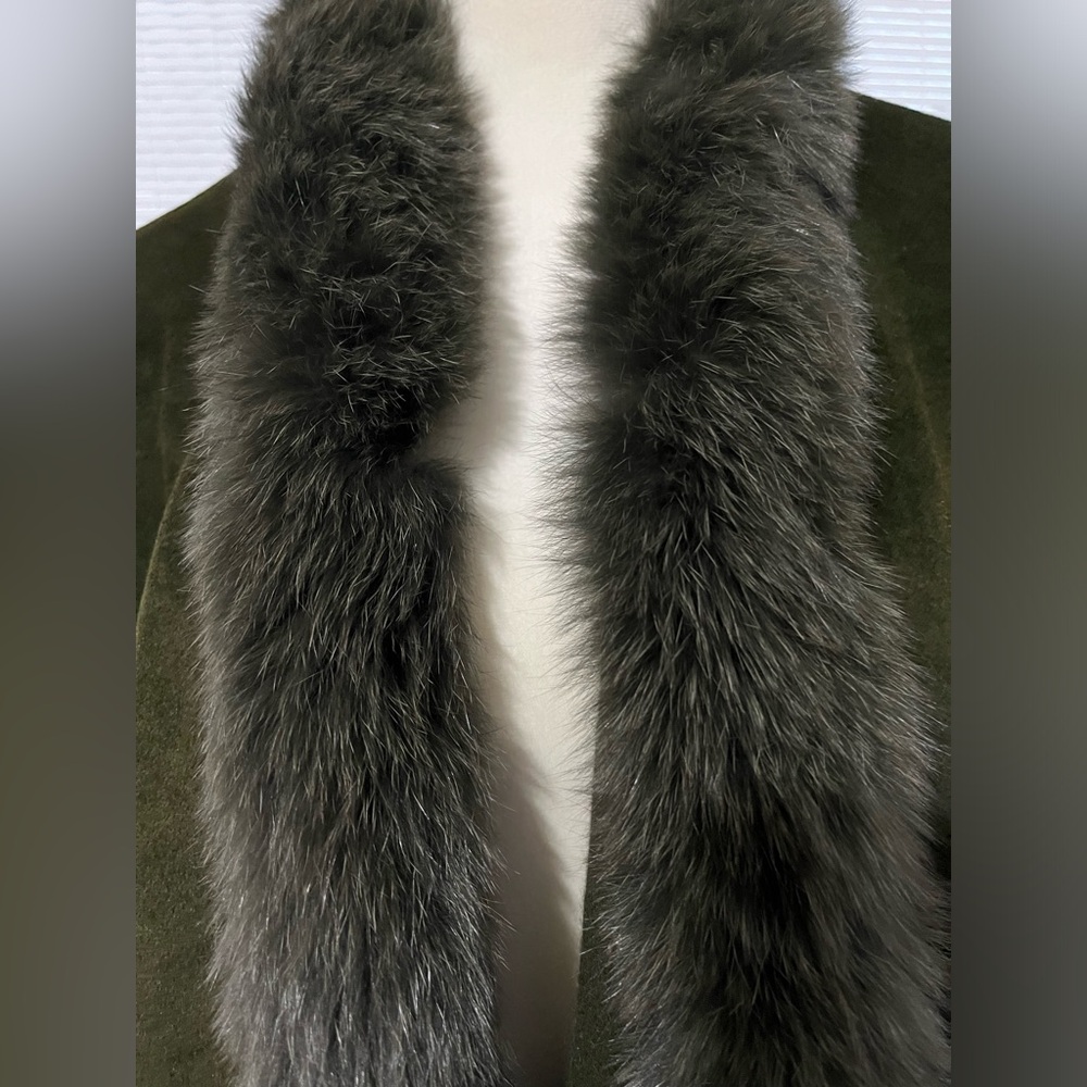 St. John Angora Cape lined with Fox Fur - Picture 2 of 6